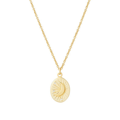 Moon Sterling Silver Pendant plated in 18K Gold