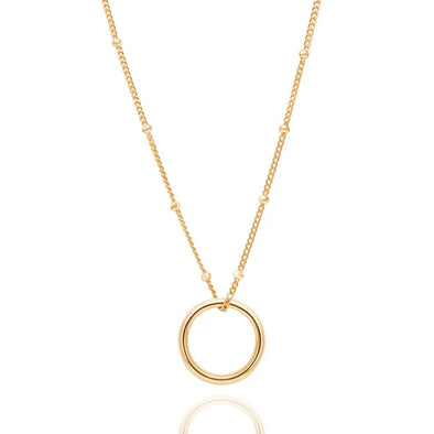 Circle Sterling Silver Pendant plated in 18K Gold