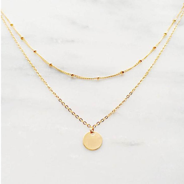 Two Chain Sterling Silver Necklace plated in 18K Gold