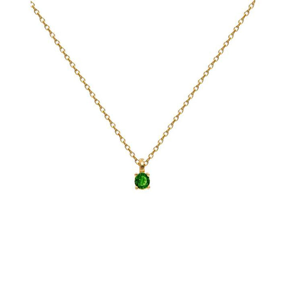 Tunis Sterling Silver Pendant plated in 18K Gold with Green Stone
