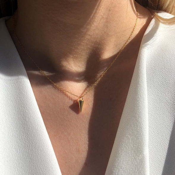 Spike Sterling Silver Pendant plated in 18K Gold
