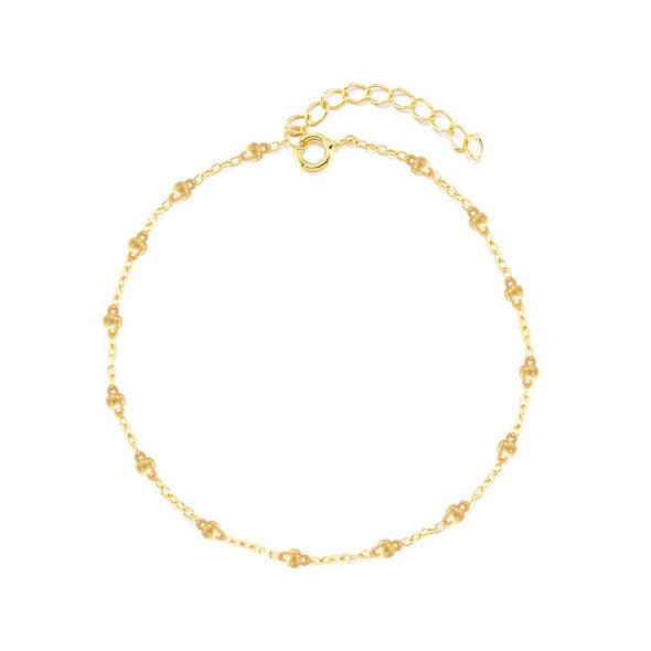 Ball Chain Sterling Silver Bracelet plated in 18K Gold