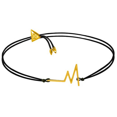 Heartbeat Bracelet in Brass plated in 18K Gold