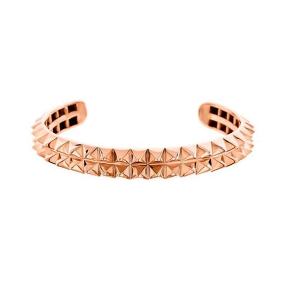 Double Pyramid Bracelet in Brass plated in 18K Rose Gold