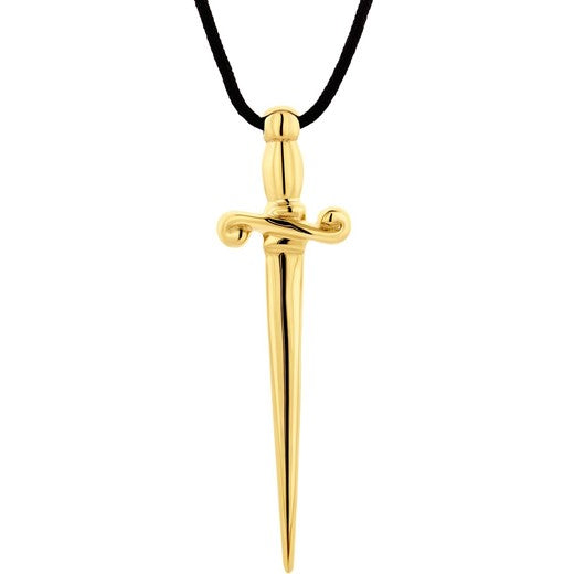 Knight Sword Brass Necklace