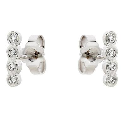 Four Diamonds Earrings in 18K White Gold