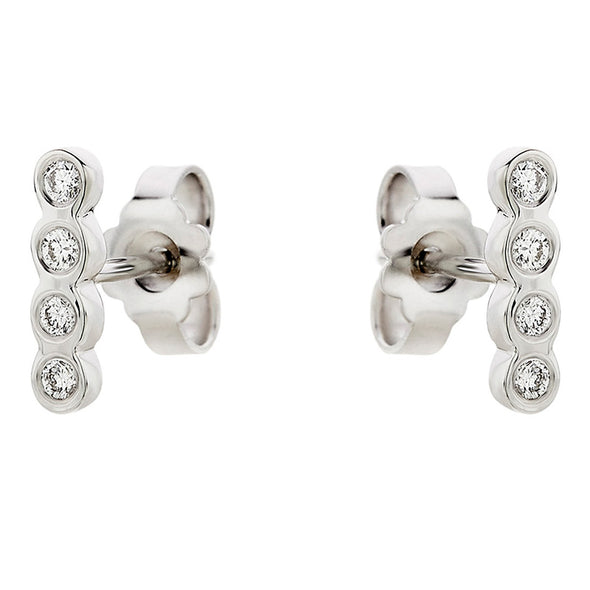 Four Diamonds Earrings in 18K White Gold
