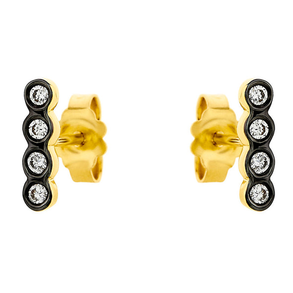 Four Diamonds Earrings in 18K Yellow Gold