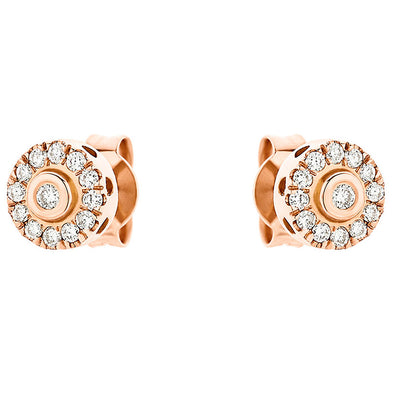 Σκουλαρίκια Rossette από Ροζ Χρυσό 18Κ με 0.20ct Διαμάντια