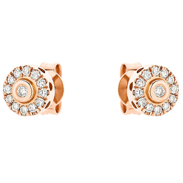 Σκουλαρίκια Rossette από Ροζ Χρυσό 18Κ με 0.20ct Διαμάντια