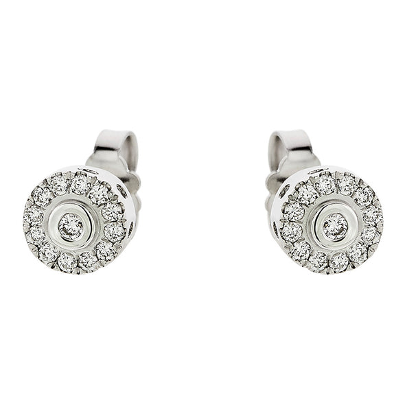 Rossette 0.20ct Diamond Earrings in 18K White Gold