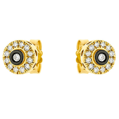 Rossette 0.20ct Diamond Earrings in 18K Yellow Gold