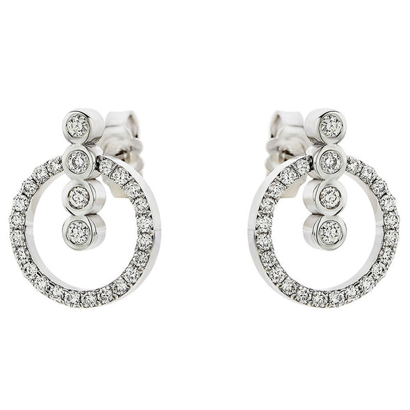 Crown 0.48ct Diamond Earrings in 18K White Gold