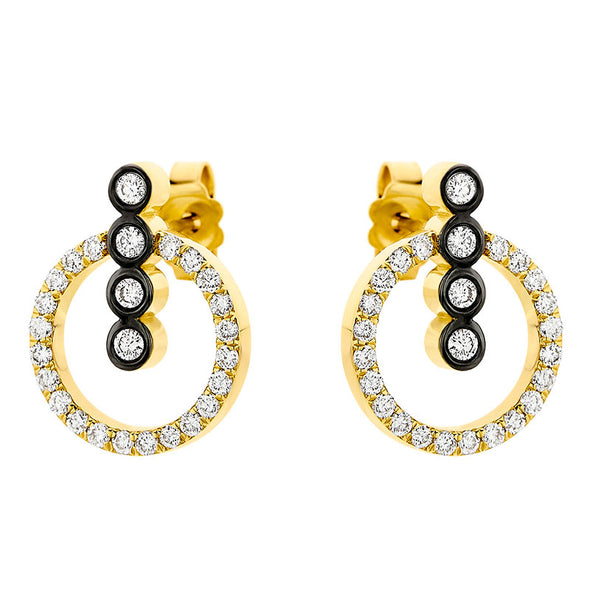 Crown 0.48ct Diamond Earrings in 18K Yellow Gold