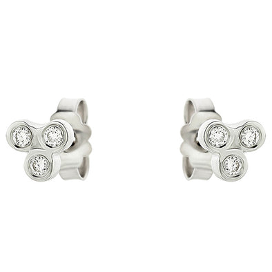 Triade Diamond Earrings in 18K White Gold