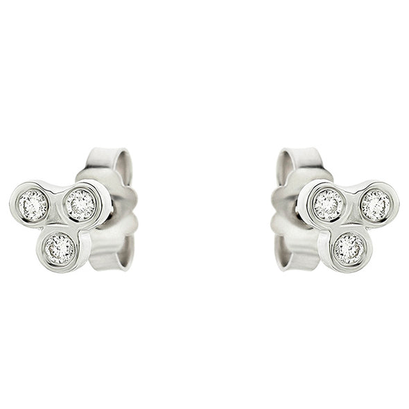 Triade Diamond Earrings in 18K White Gold