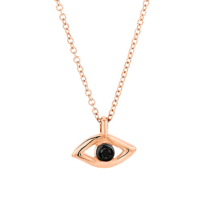 Eye Black Diamond Necklace in 18K Rose Gold