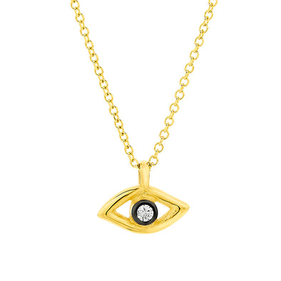 Eye Diamond Necklace in 18K Yellow Gold