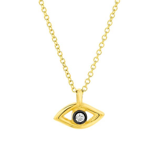 Eye Diamond Necklace in 18K Yellow Gold