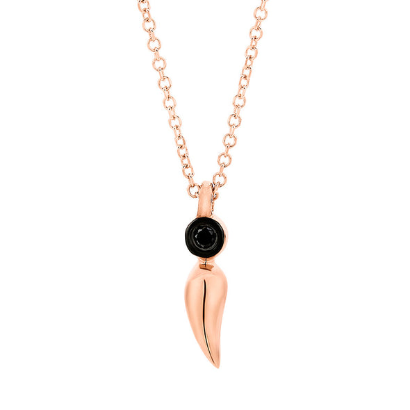 Panther Claws One Black Diamond Necklace in 18K Rose Gold
