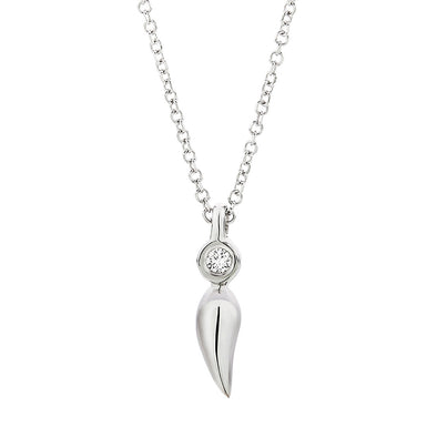 Panther Claws One Diamond Necklace in 18K White Gold