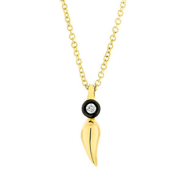 Panther Claws One Diamond Necklace in 18K Yellow Gold