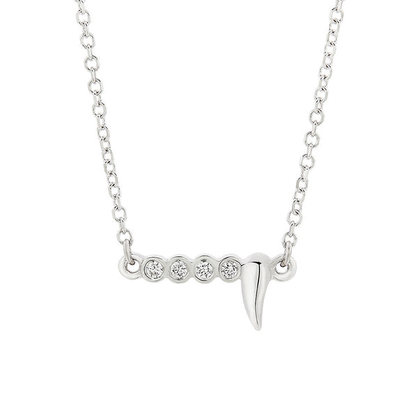 Panther Claws Four Diamond Necklace in 18K White Gold