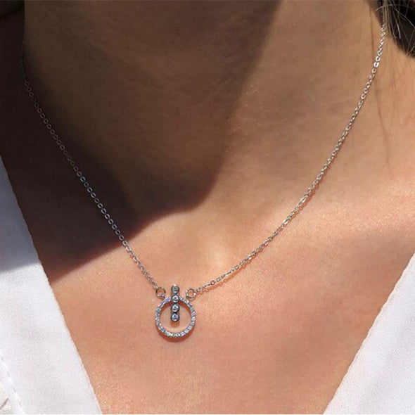 Queen's Crown Diamond Necklace in 18K White Gold