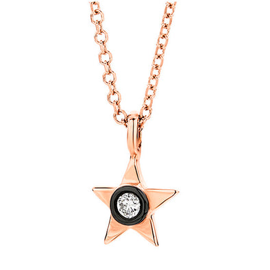 Star Diamond Necklace in 18K Rose Gold