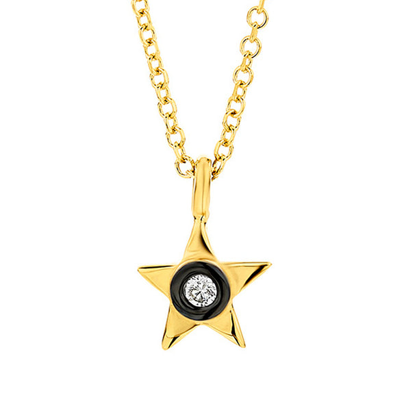 Star Diamond Necklace in 18K Yellow Gold