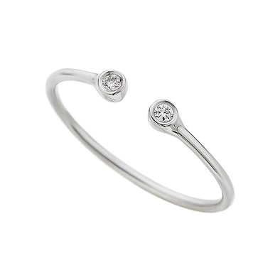 Two Diamonds Open Ring in 18K White Gold