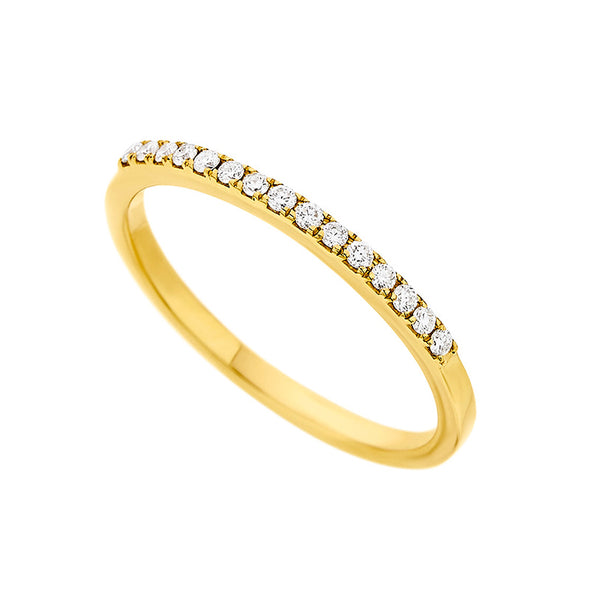 Half Eternity 0.12ct Diamond Ring in 18K Yellow Gold