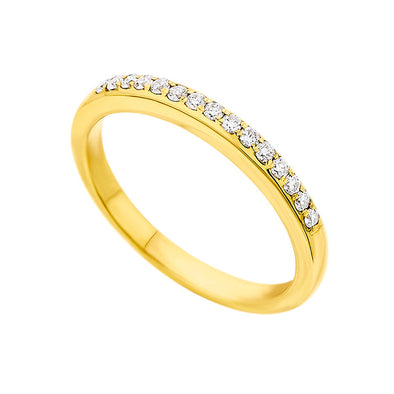 Half Eternity 0.18ct Diamond Ring in 18K Yellow Gold