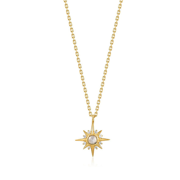 Midnight Star Sterling Silver Necklace plated in 14K Gold