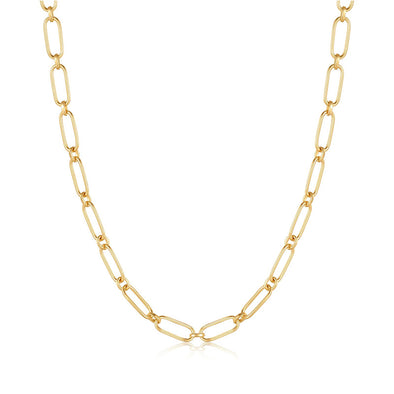 Cable Connect Sterling Silver Chunky Chain Necklace plated in 14K Gold