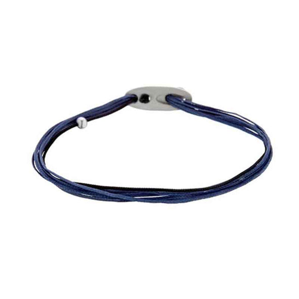 7 Cords Sterling Silver Bracelet Deep Blue