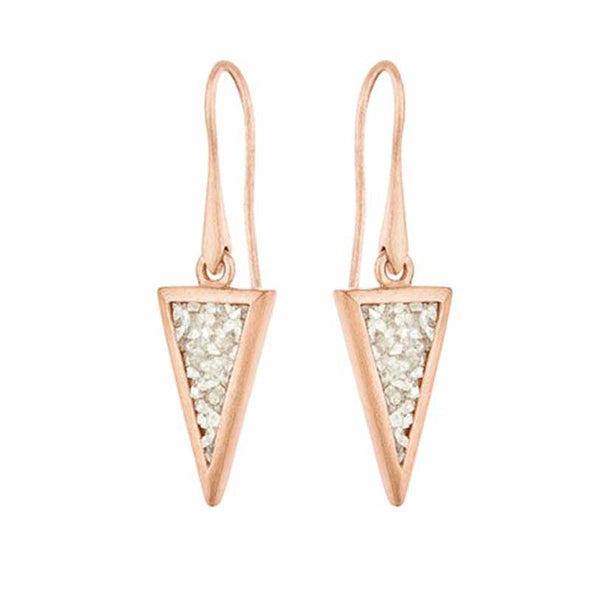 Small Diamond Triangle Sterling Silver Earrings