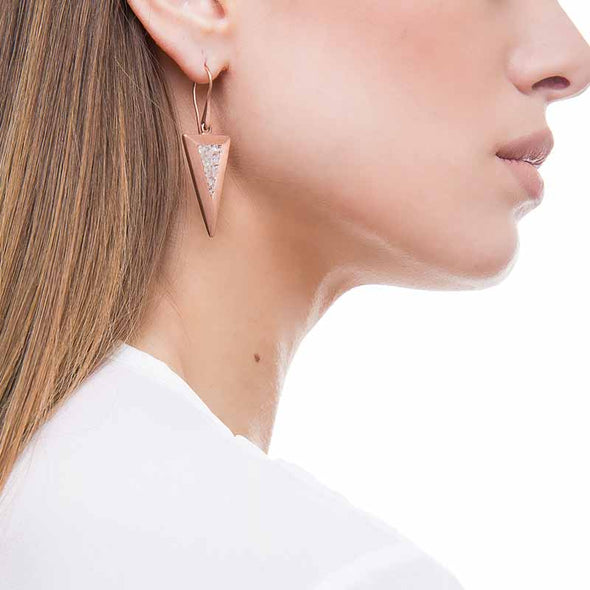 Large Diamond Triangle Earrings