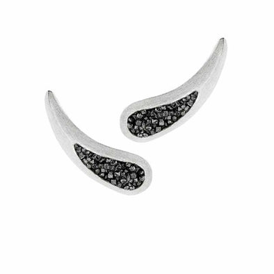 Diamond Sterling Silver Teardrop Earrings