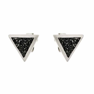 Σκουλαρίκια Triangle σε Ασήμι 925 με Διαμάντια
