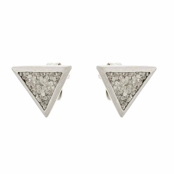 Σκουλαρίκια Triangle σε Ασήμι 925 με Διαμάντια