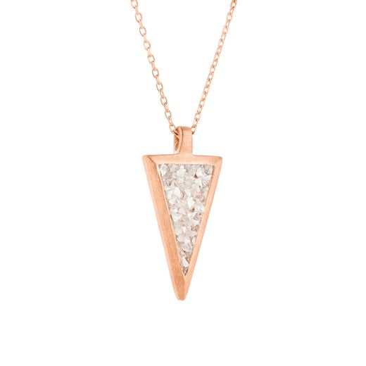 Small Diamond Triangle Sterling Silver Pendant