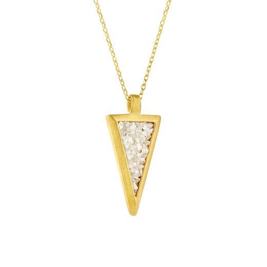 Small Diamond Triangle Sterling Silver Pendant