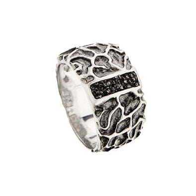 Volcanic Sterling Silver Ring with Black Diamonds plated in Black Rhodium (No 62)