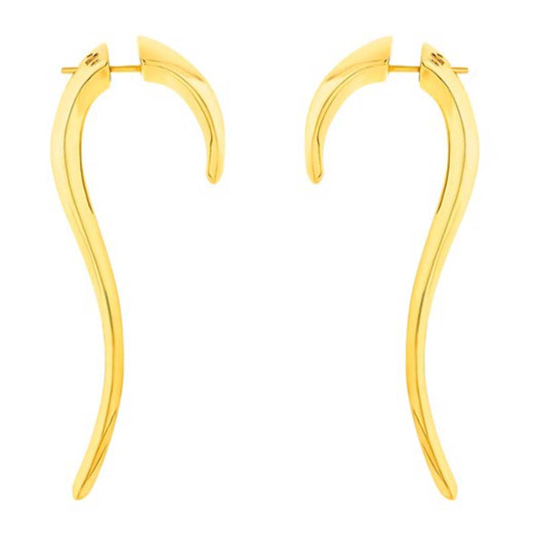 Tooth Sterling Silver Earrings plated in Gold or Rhodium
