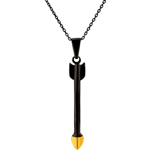 Arrow Sterling Silver Pendant plated in 18K Gold or Platinum