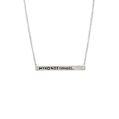 Mykonos Sinners Sterling Silver Necklace plated in Platinum