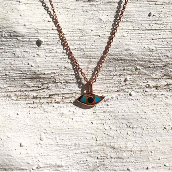 Petit Eye Sterling Silver Necklace with Enamel