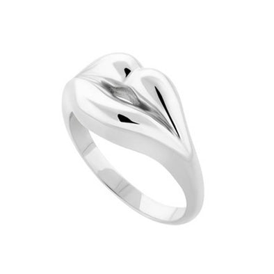 Lips Sterling Silver Ring plated in Platinum (No 54)