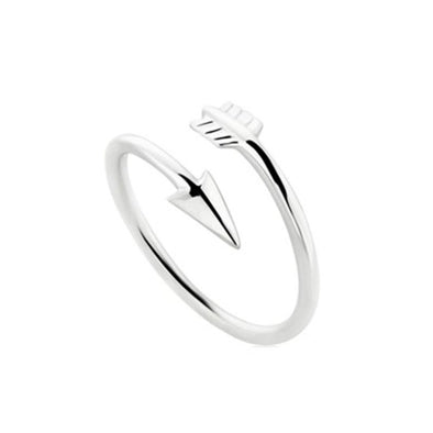 Arrow Sterling Silver Ring plated in Platinum